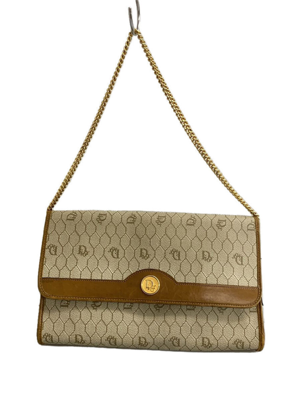 Christian Dior Honeycomb chain shoulder bag logo front flap